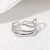 LATS Stainless Steel Lava Irregular Hollow  Ring for Women Metal Texture Waterproof Daily Simple Stylish Golden Rings Jewelry