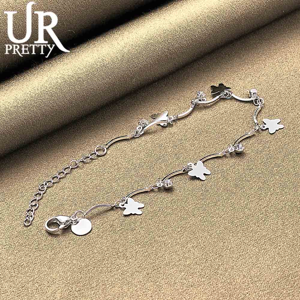 Módní šperk se zirkonovým náramkem z 925 stříbra Butterfly AAA