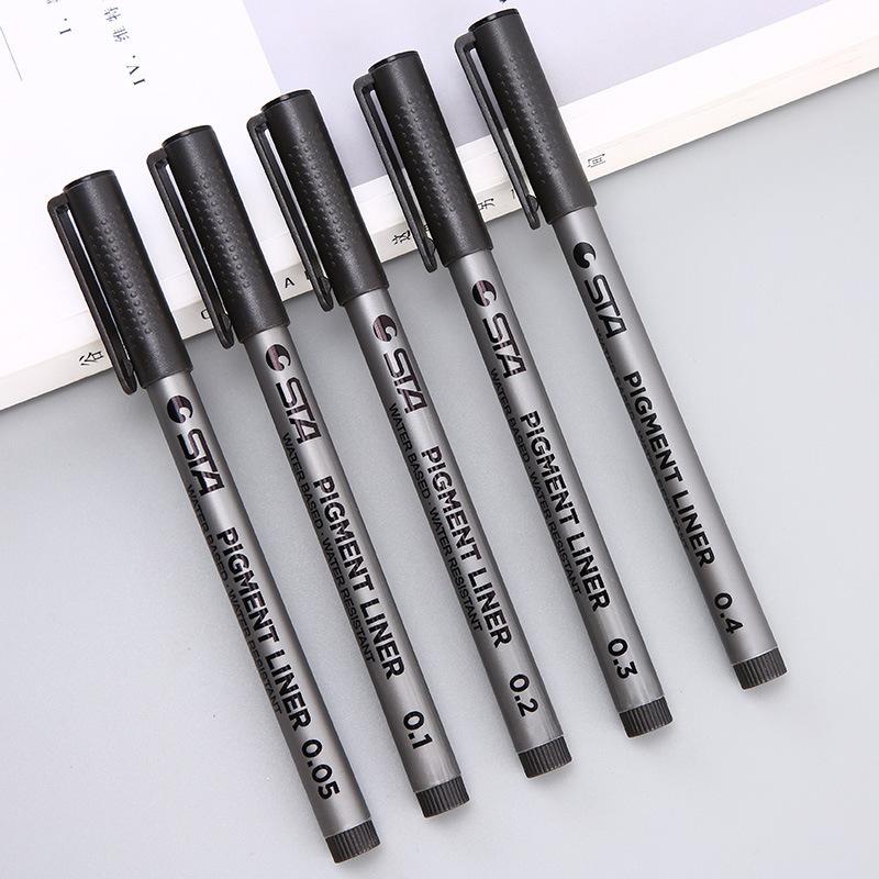 STA Sketch Marker Art Marker Pen Set Different Tip Sizes Water-Based Pigment Liner for Drawing And Handwriting Micron Stationery