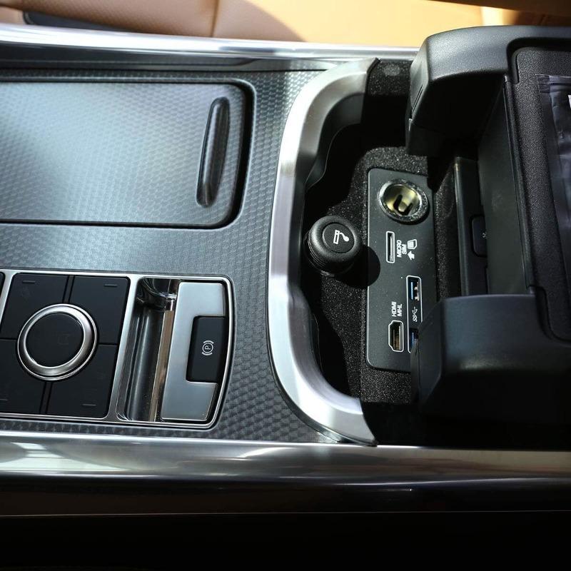 For Land Rover Range Rover Sport RR Sport 2018 ABS Silver Car Central Control Armrest Box Strips Trim Interior Car Accessories