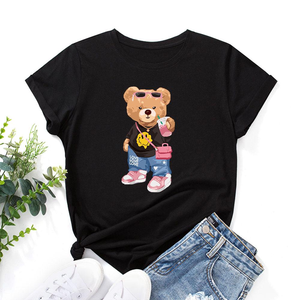 Women Men Cotton T Shirt Round Neck Short Sleeve Tee Fashion Black White Top Comfortable Soft T-Shirts