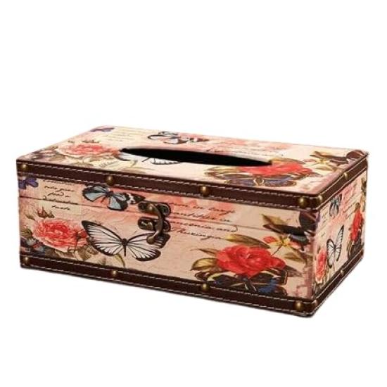 

Tissue tissue antique tissue miscellaneous wooden [TERA] case, box, tissue, box, retro, American, office, storage, goods, storage, stylish, interior,