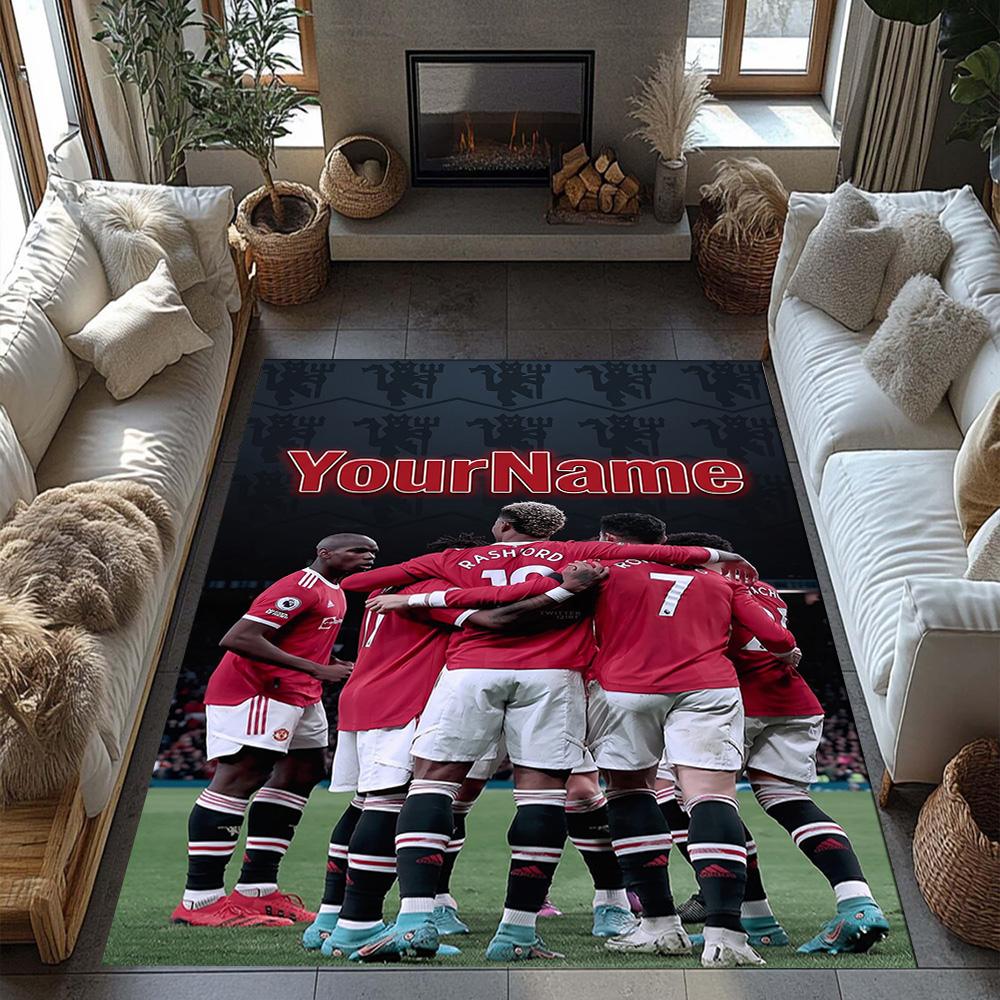 Manchester Customizable Name Floor Rug Office Rug Suitable for Dining Room Study room Hallway Decorate room Antislip Carpet Decorate Offices
