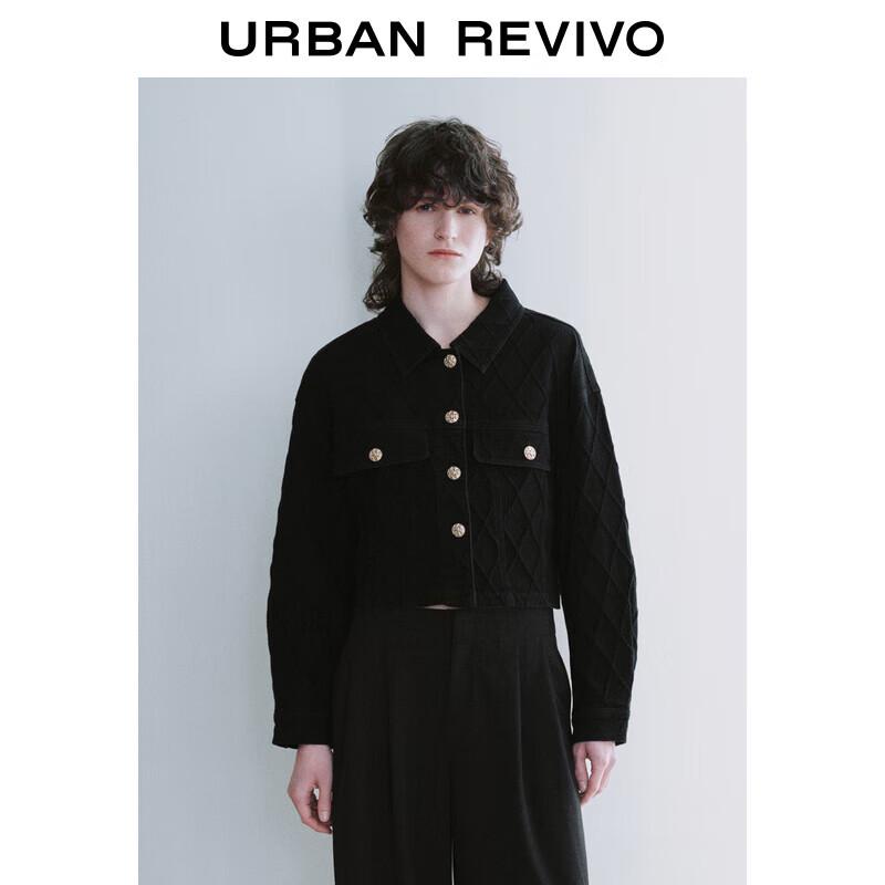 

Женская джинсовая куртка UR 2024 Весна с 3D ромбической текстурой S