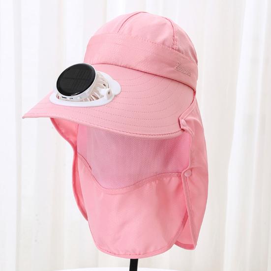 Solviftehatt med nakkelapp UV-beskyttelse Hatt med kjølevifte USB-oppladbar Pustende Herre Dame Sommer Utendørs Bredbremmet Solhatt