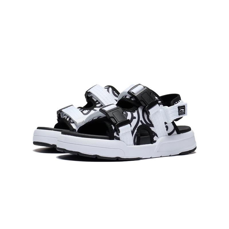 Li Ning Youth  Childrens Sports Lifestyle Series Casual Versatile Sandals Kids sandals White Black YKUT020-5