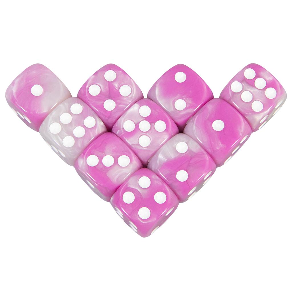 16mm Rounded Corner Dice 10pcs Mixing Colors Game Dice for Table Game Math Teching