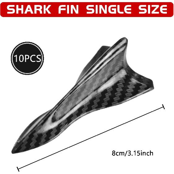 10PCS Self-Adhesive Car Diffuser Shark Fin Kit, Waterproof Air Vortex Generator, Compatible With Pointed Spoiler Roof Wing Car Exterior Decoration