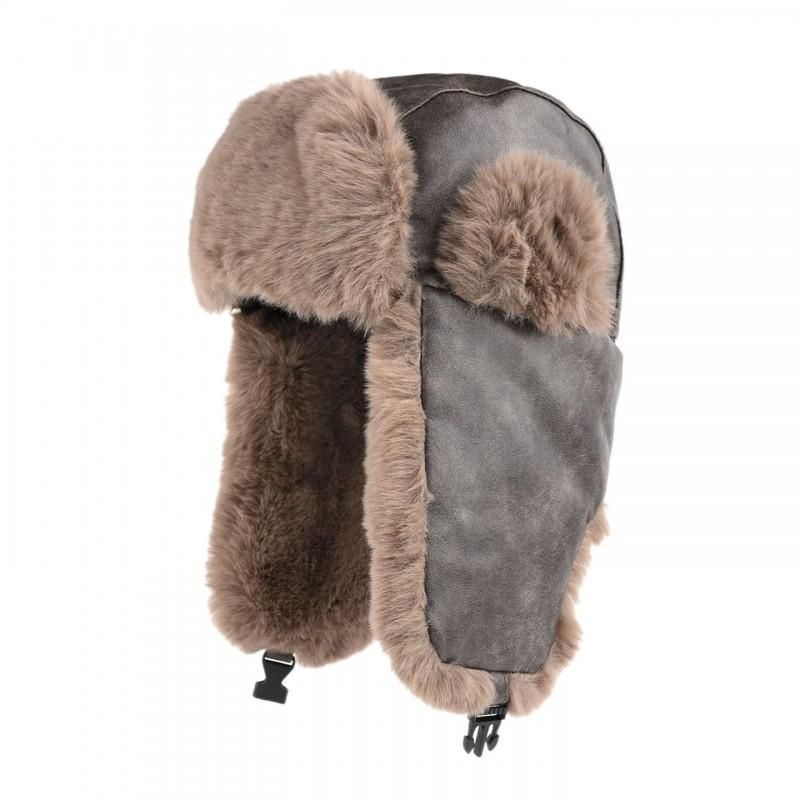 Winter Fleece-Lined Leather Trapper Hat Men Women Warm Ear Protection Cap Outdoor Cycling Skiing Cold Weather