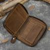 2026 New Short Wallet Men Women Vintage Fashion Card Holder Zipper Coin Purse Crazy Horse Leather Mens Slim Zipper Purse Wallet