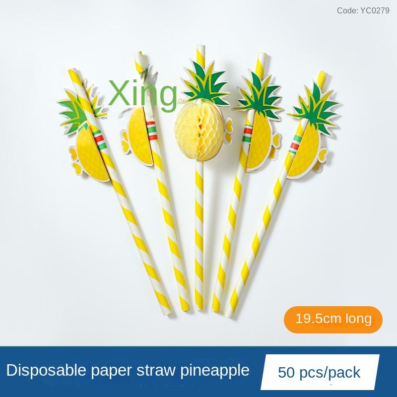 50pcs Creative Paper Straws Disposable Biodegradable Paper Environmental Straws Party Juice Cocktail Decoration Straws