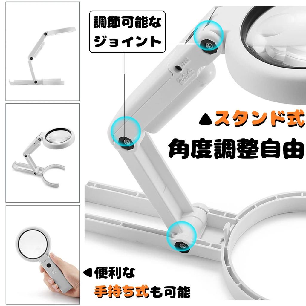 Hoffnugshween Magnifying and 10x Magnification with LED Handheld Magnifying Stand Magnifying 90mm Adjustable Power Desk Magnifying Perfect for