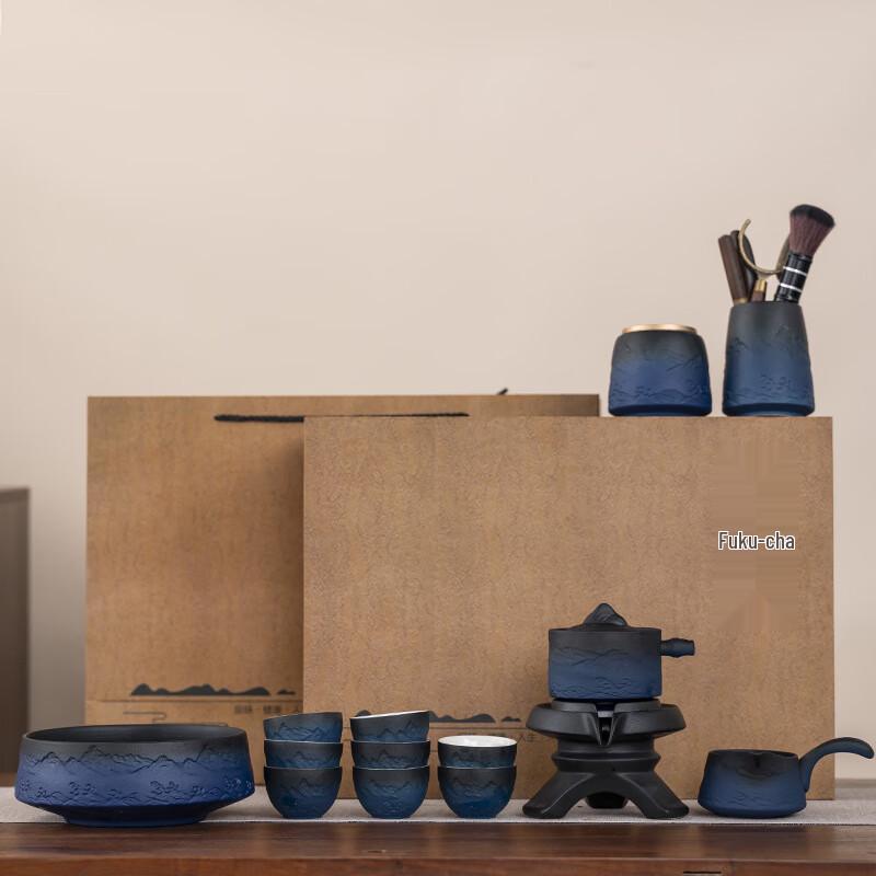 Премиальный автоматический чайный набор для кунг-фу Ailan Huijia 8-Cup Set with Caddy, Tools & Wash Bowl