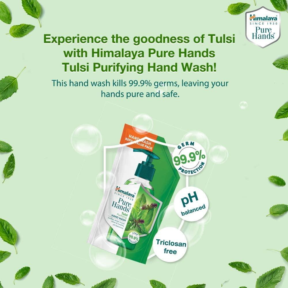 Himalaya Pure Hands Tulsi Hand Wash Pump 250ml Gentle Cleansing Liquid Soap With Germ Protection And Soft Skin Care