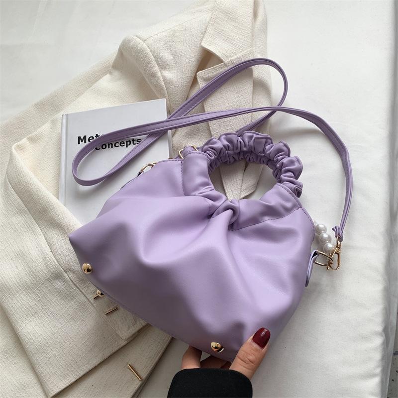 

Женская сумка через плечо, однотонная, простая, универсальная, из искусственной кожи, женская сумка, модный тренд, нишевая женская сумка-облако