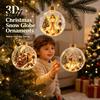 Holy Season Spiritual Gift Glowing Christmas Ball Ornaments Mini Holiday Scene Light-Up Hanging Clear Luminous Keepsake for Memorial Acrylic
