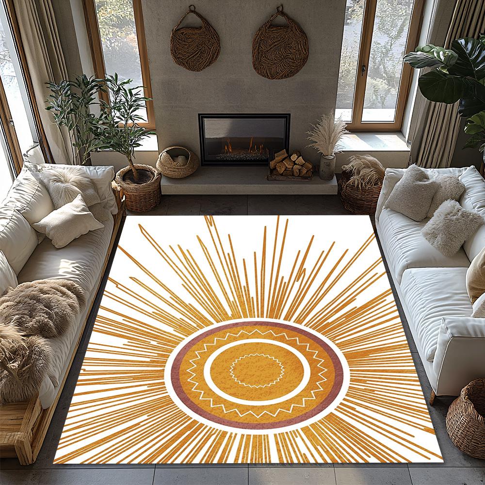 Geometrischer Teppich Moderner Abstrakter Teppich Wohnzimmer Bodenteppich Heimdekoration Rutschfester Innen-Außenbereich Teppiche