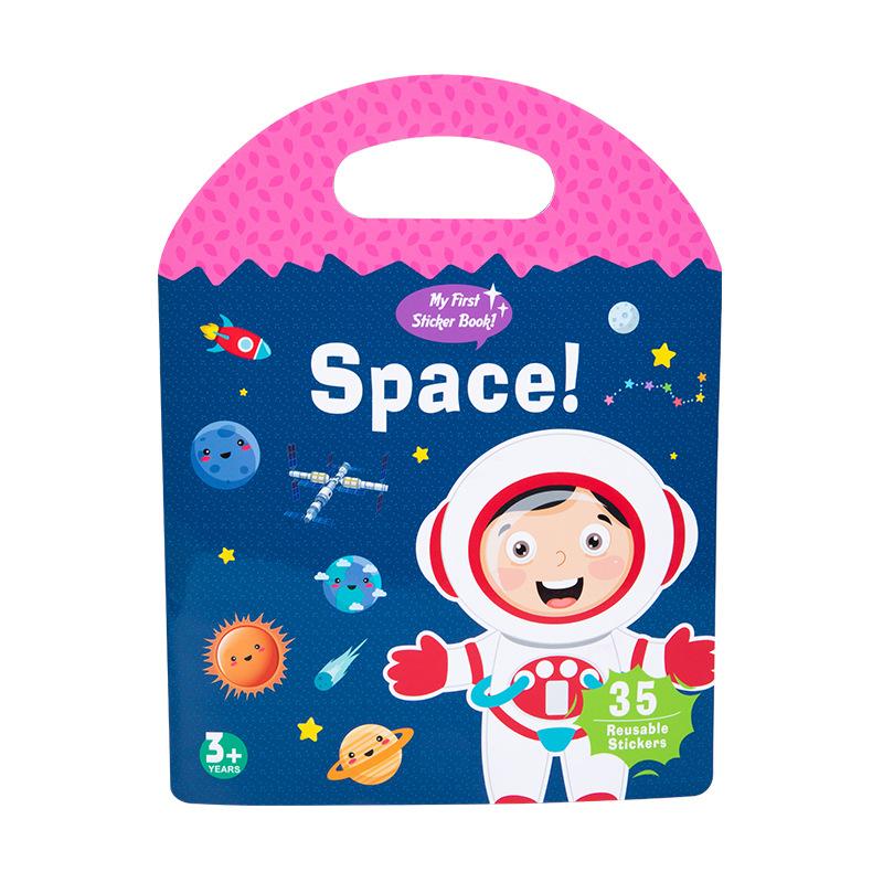 Wooden Children'S Early Education Portable Jelly Sticker Theme Puzzle Quiet Sticker Book Baby Enlightenment Learning Educational Toys