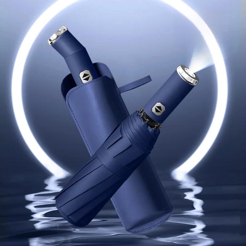 Automatic Adjustable LED Umbrella Anti-Uv Super Large Outdoor Car Rain Umbrella Business Sunny And Rainy Umbrella Wholesale