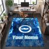 Crystal Velvet Rug Brighton & Hove Albion Football Print Custom Name Text Floor Mat Home Decor