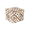 White Brown Pouf 45 X 45 X 40 Cm