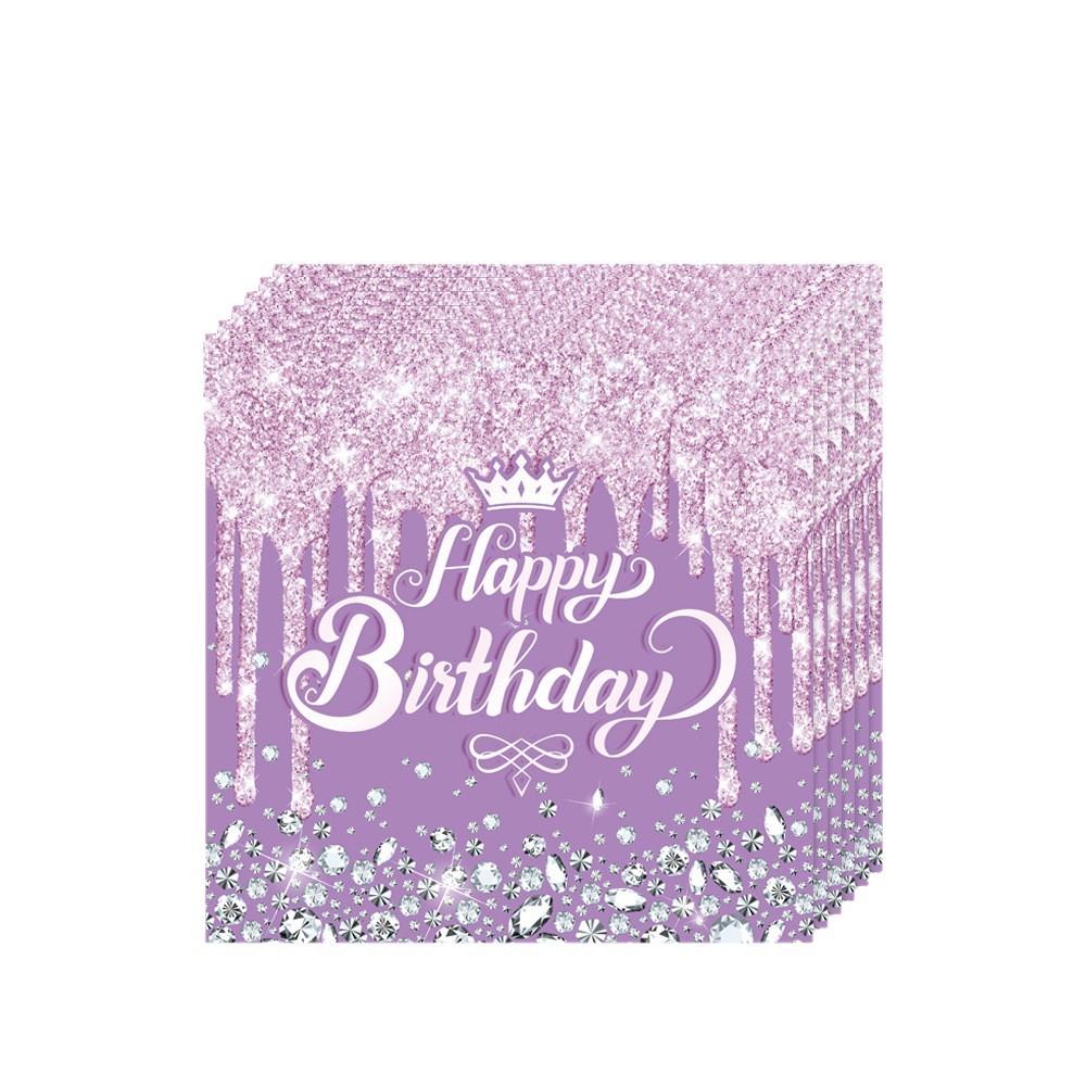 Diamond Themed Birthday Party Supplies Birthday Decorations Purple Pink Blue Tiffany Decorated Balloons Paper Plates Cutlery