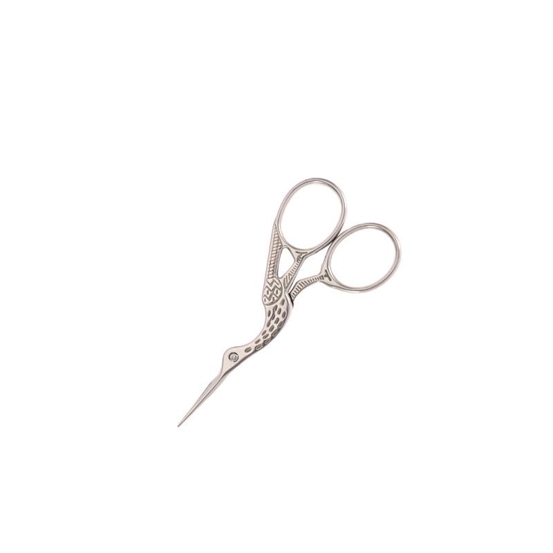 Crane-Shaped Stainless Steel Scissors for Retro Paper Cutting and Handmade Cross-Stitch