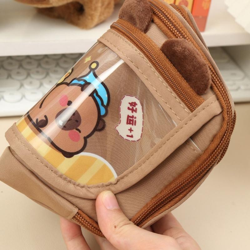 Pencil Case Cartoon Capybara Pen Bag Large Capacity Pencil Pouch Lovely Pencil Bag School Office Supplies for Student