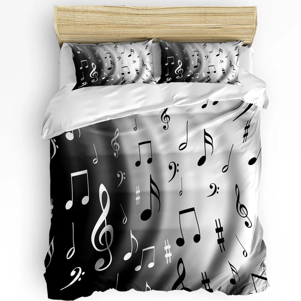 3pcs Bedding Set Blackboard Rock Music Electric Guitar Home Textile Duvet Cover Pillow Case Boy Kid Teen Girl Bedding Covers Set