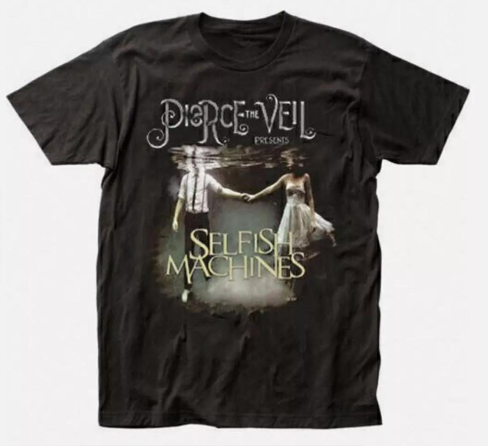 Pierce The Veil Черная хлопковая футболка с коротким рукавом Унисекс ЧЕРНАЯ MR422 Унисекс Футболка - Мужская летняя хлопковая футболка с принтом S разноцветный