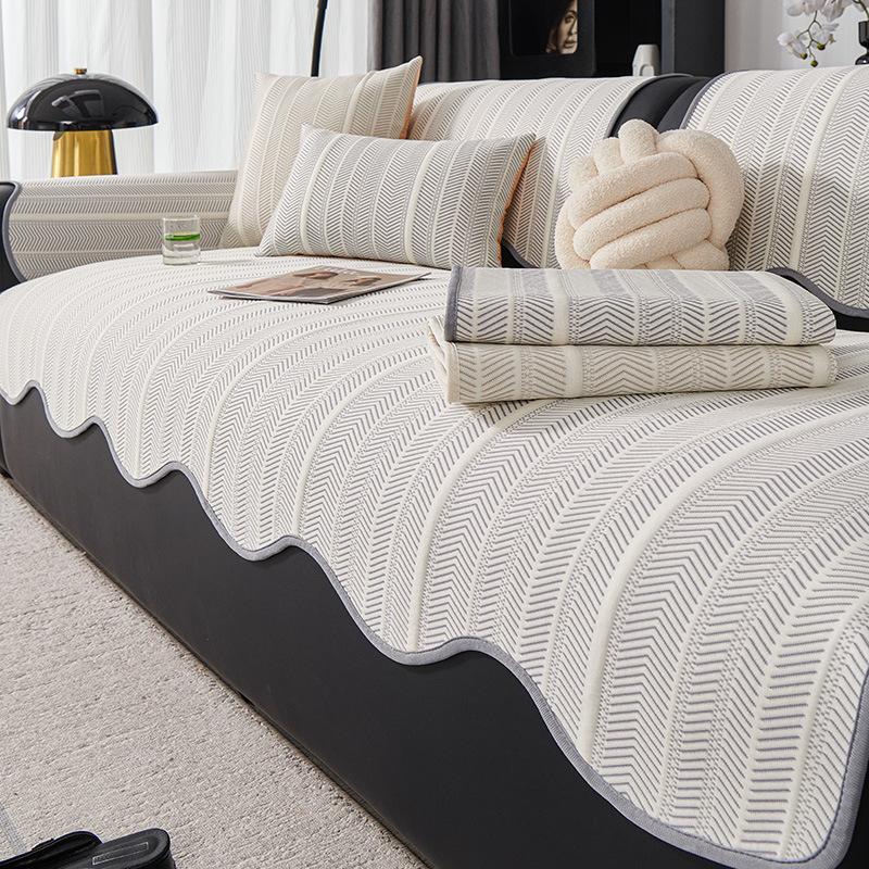 Special-Shaped Sofa Cushion, New Sofa Mat In Summer, Fixed Non-Slip And Cool In Summer, Advanced Sense, Straight Row Cover Cloth Towel