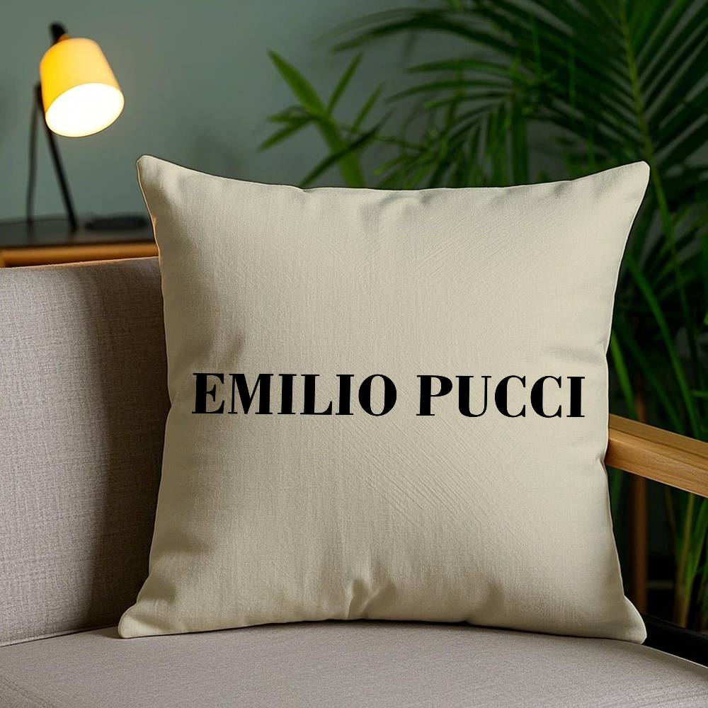 Prince Of Prints EEmilio Pucci-Famous Pillow Case Anti-dustmite Pillowcase Invisible Zipper Silky Short Plush Sofa Cushion Cover