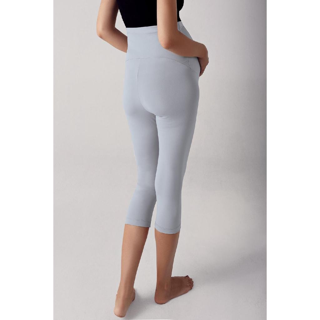 Adjustable High Waist Flexible Gathering Below Knee Capri Maternity Tights T08