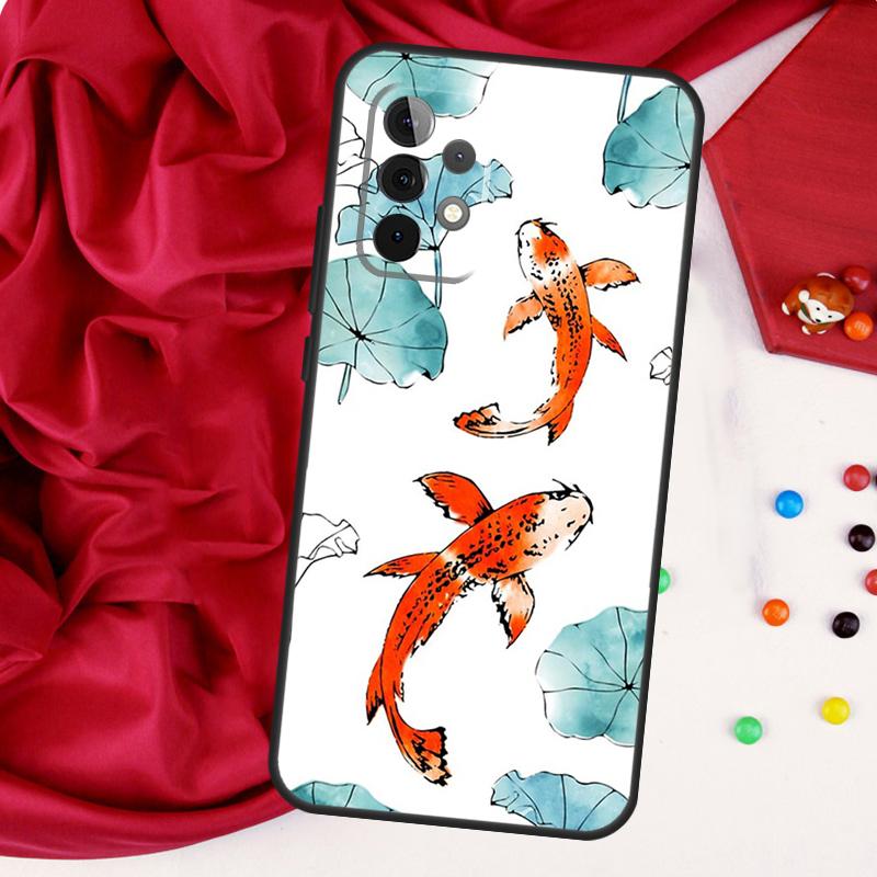 Koi Carp Fish Yin Yang For Samsung Galaxy A15 A55 A53 A33 A35 A22 A32 A52 A54 A34 A14 A56 A36 A26 A16 A05 A06 Case