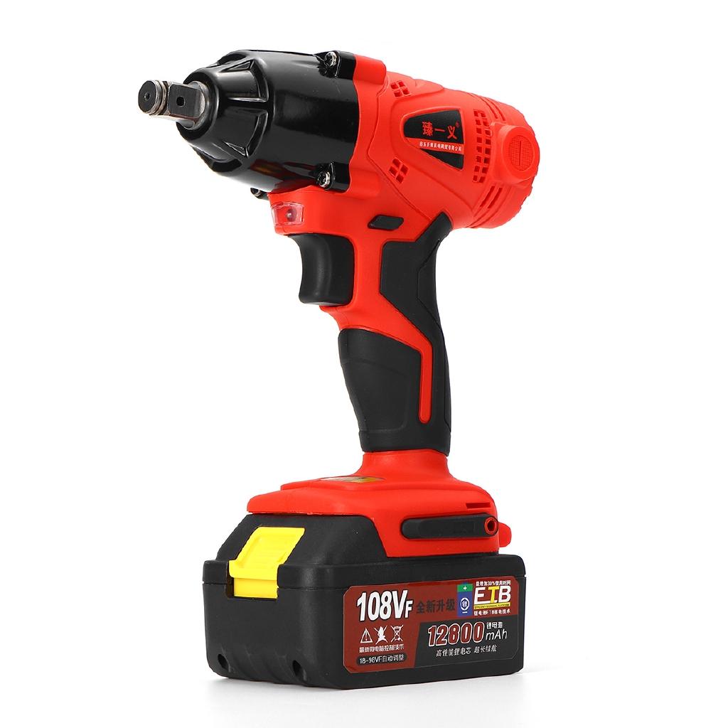 108VF 320Nm Electric Impact Wrench Guns High Torque Impact Wrench Cordless 12800Ah Li-ion 1/2 Batteries 1 Power Tool