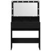 Makeup Table with Shelf Black Oak Effect 80 x 41 x 134.5 cm