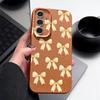 Nárazuvzdorný měkký kryt na telefon s potiskem mašličky pro Samsung S25 S24 FE S23 Ultra S22 A36 A56 A55 A16 A26 A35 Textura kůže TPU Tenký matný nárazník