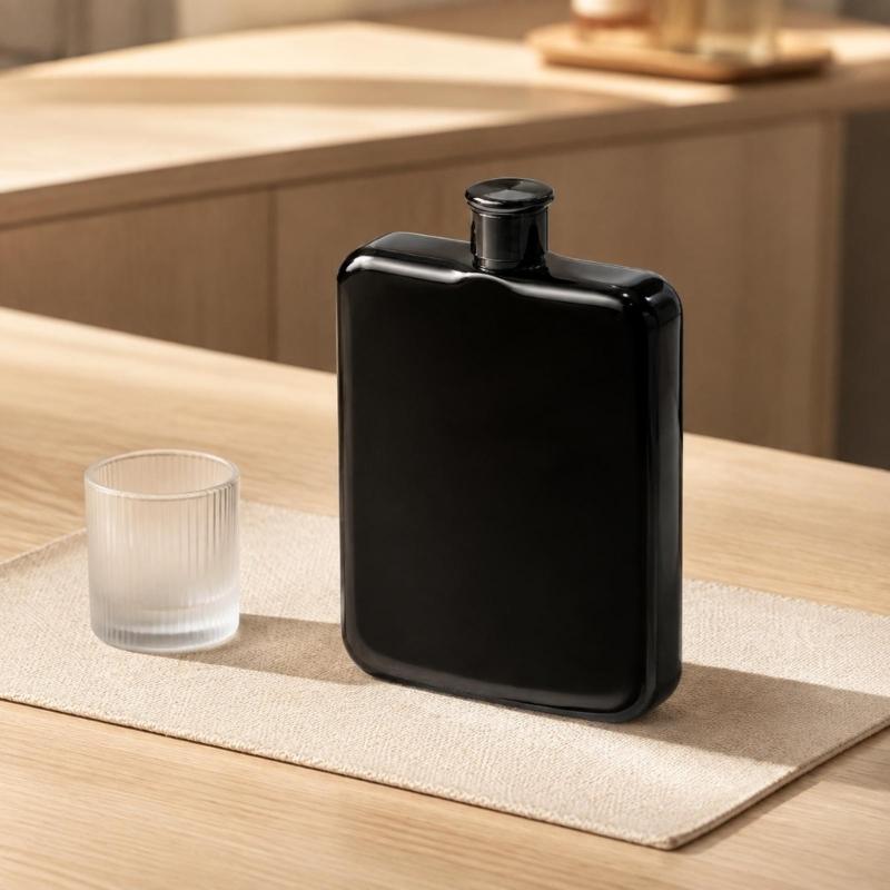 Portable Stainless Steel Square Hip Flask With Screw Lid, 7oz Small Pocket Liquor Bottle For Easy Carrying In Backpacks Or Bag
