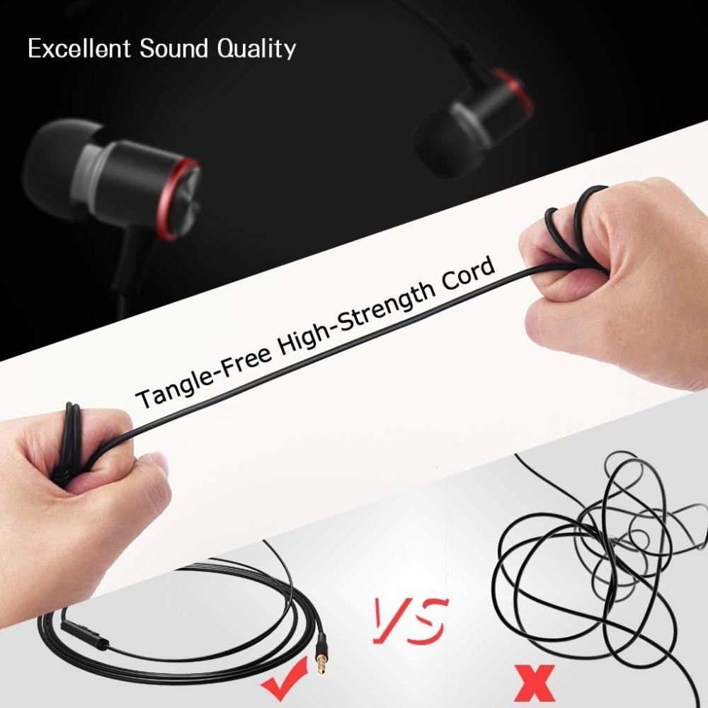 3.5mm Wired Earphone HiFi Stereo Wired Headset Stereo Wired Earbuds in Ear Earphones Running