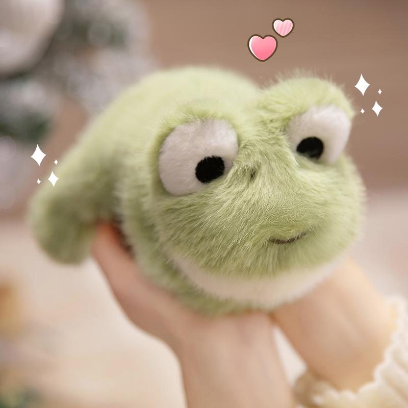 Super Cute Mini Palm Pets Series Plush Toys Fluffy Cartoon Lie Prone Frog Horse Duck Cow Toys Kawaii Desktop Decor Nice Gift