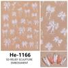 Redanco 5D Embossed Bow Nail Stickers - He-1167