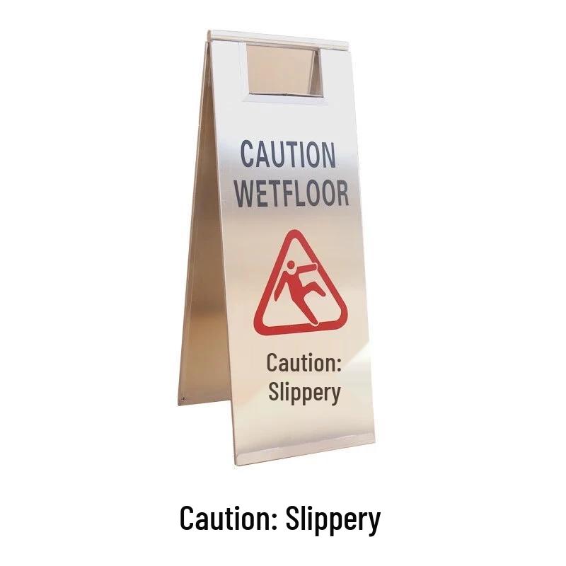 Stainless Steel A-Frame Caution Wet Floor Sign