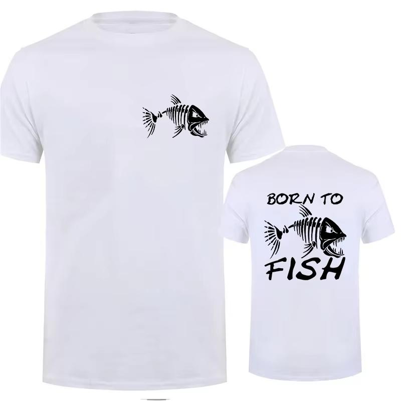 Born To Fish Funny T-Shirt Fashion Fisherman Tees Short Sleeve Funny Fishing Lover Casual Summer Men's Street Oversized Male Top