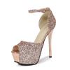 Fashion Women's Platform Peep Toe Wedding Shoes Rhinestone Sparkly High Heels for Women Party Dress Shoes Size 34-40 Tacones De Mujer