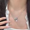 Kitten Pendant Necklace with Diamonds - Cute & Stylish Cartoon Cat Design