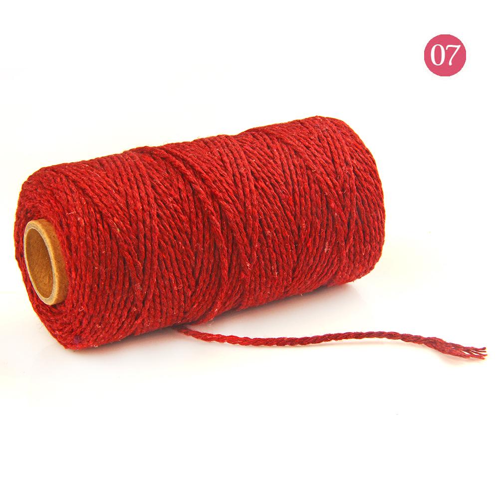 2mm Two-Strand Cotton Rope, 3mm Colored Braided Rope, for Binding, Decoration, and Hanging Tags