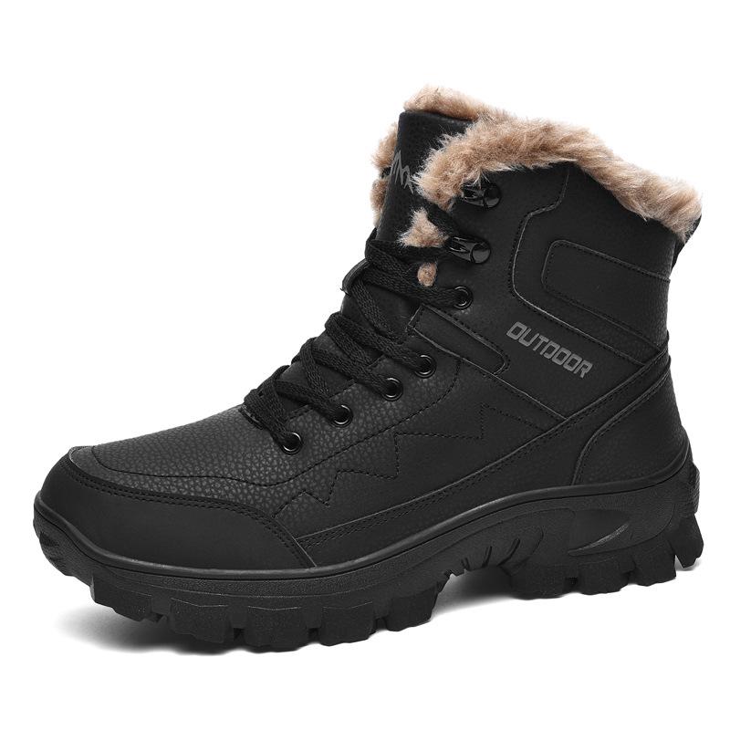 Men's Plus Size Waterproof Non-Slip Warm Snow Boots for Outdoor Hiking Winter