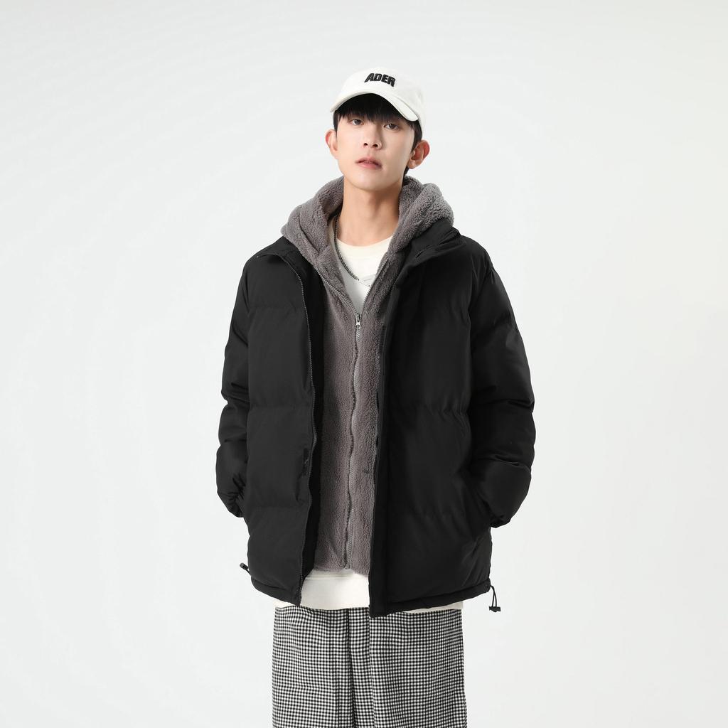 Cotton-padded Jacket Men's Winter New Fake Two-piece Trend Down Cotton-padded Jacket Loose Padded Coat Men.