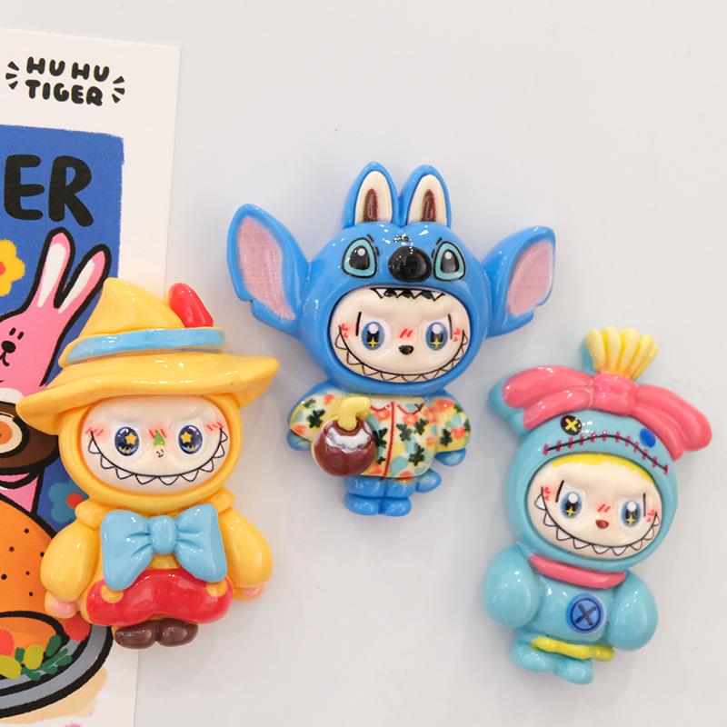 Cute Monsters Refrigerator Magnets Lafufu Trendy Doll Figurine Model Po Clip Home Decorations Magnetic Decor Birthday Gifts