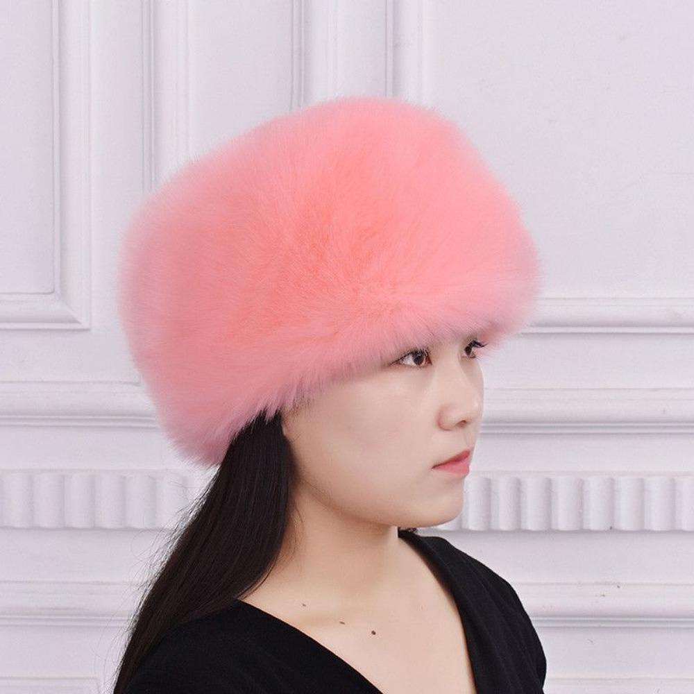 Winter Mink Cotton Hat for Men and Women Fox Fur Hat Imitation Rabbit Fur Thick Warm Dome Mongolian Hat